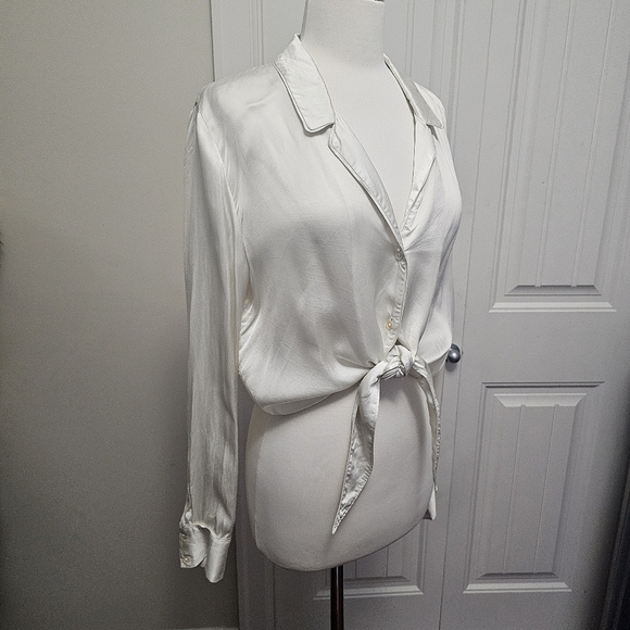 Wilfred aritzia tie front blouse - Picture 1 of 5